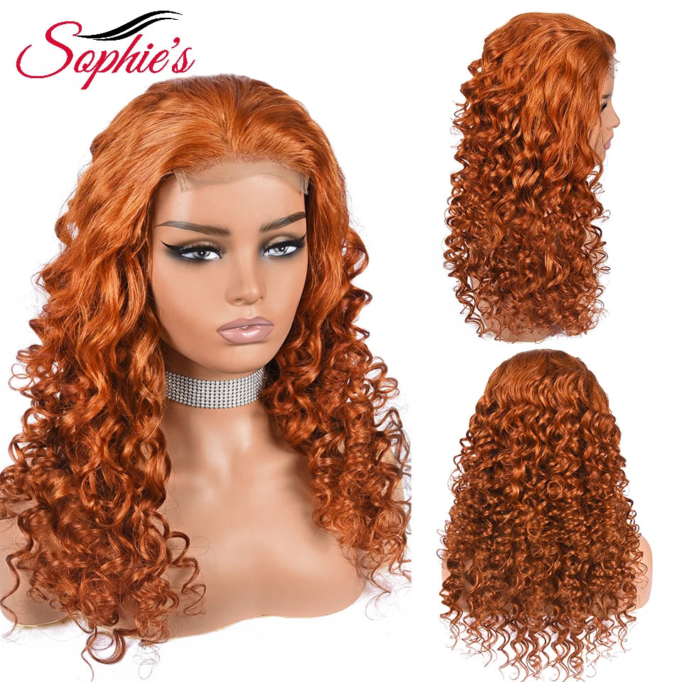 Sophies 4*4 Lace Closure Human Hair Wigs 99J Color 180% Density Loose Wave Wigs For Women Brazilian Hair Remy Hair 14-28 Inches
