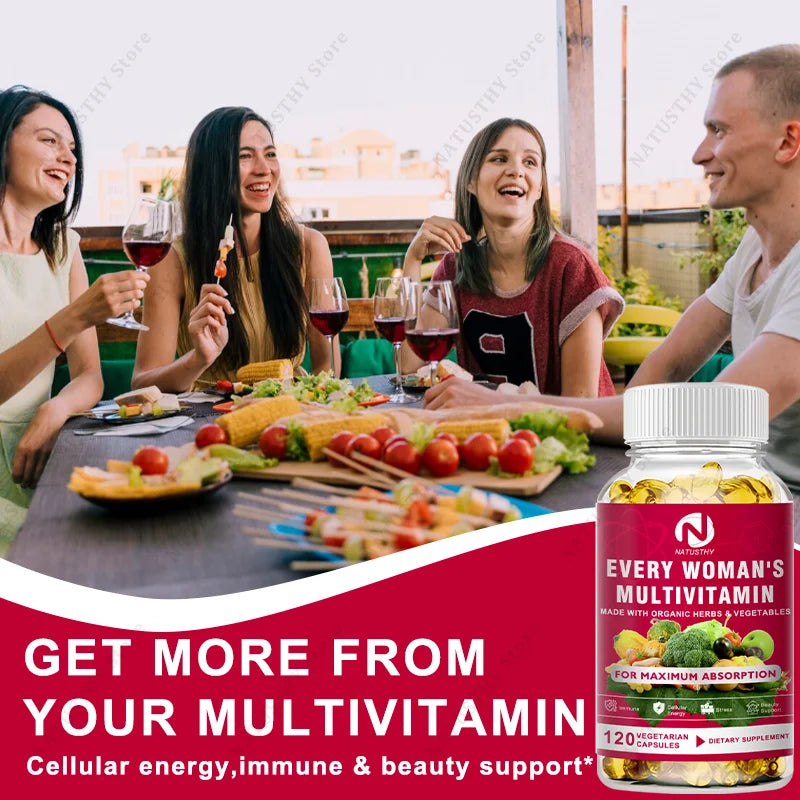 Multivitamin For Women Capsules Support Hormone Balance, Skin, Heart, Brain, Bone, Immune Health