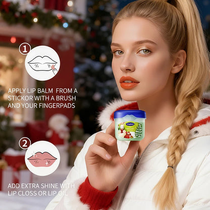 Christmas Lip Balm Set 4Pcs Repair Nourishing Lip Mask Moisturizing Anti-Dry Crack Lip Care Gift Box Alcohol-Free Clear Texture
