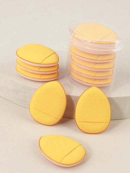 6 Pcs Purple Teardrop Makeup Puff Double Sided Cushion Puff With Storage Box Wet Dry Cosmetic Foundation Sponge