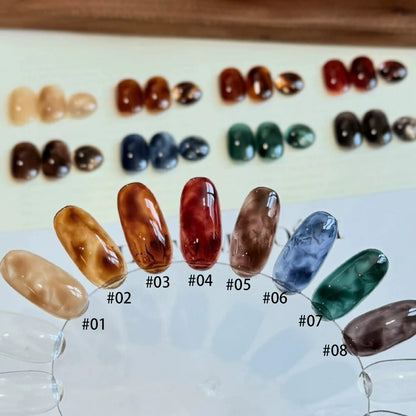 10ML 1-9pcs Hot Selling Water Blurred Clear Brown Nails Jelly Nail Polish Whitening Leopard Nails Black Green Nails