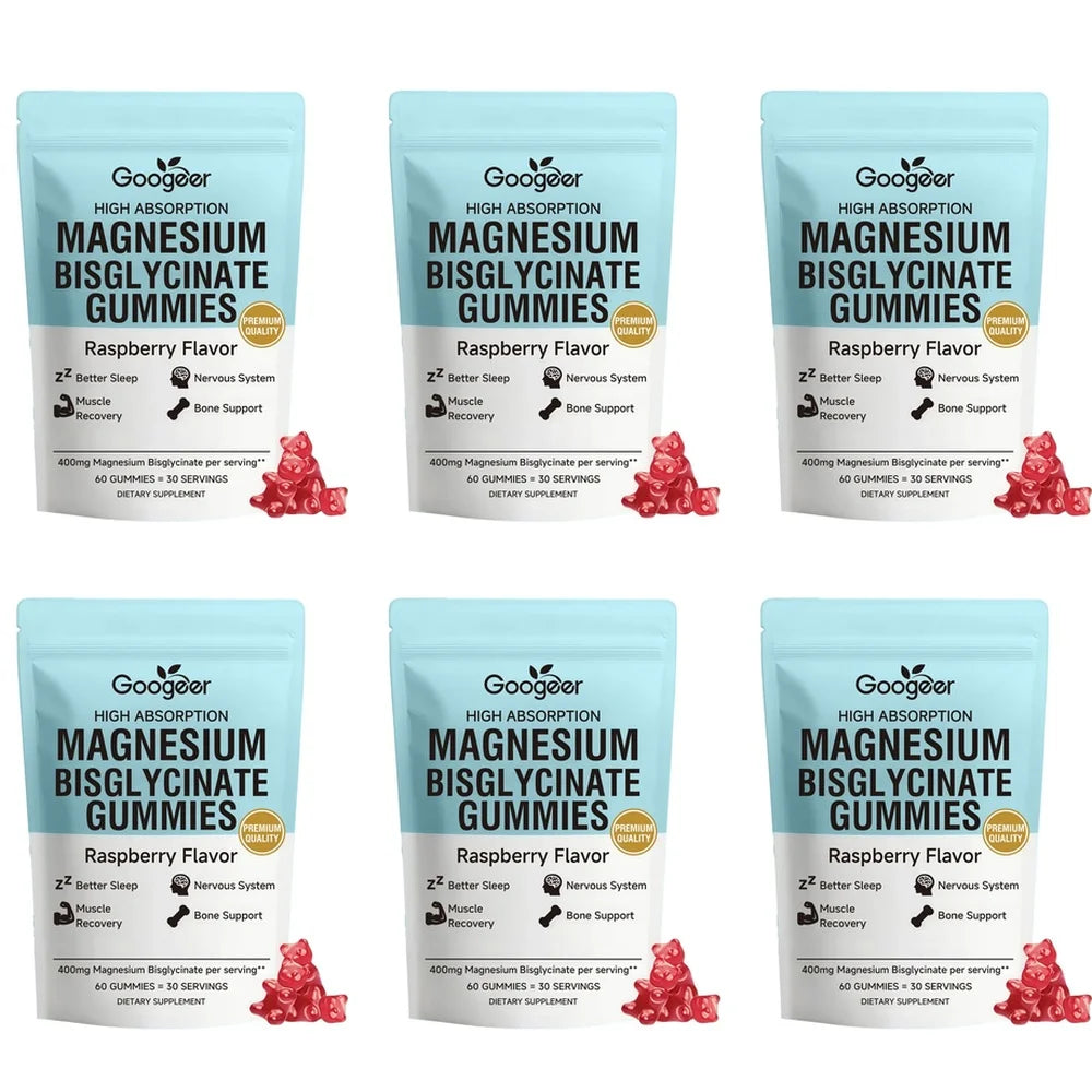 Magnesium Bisglycinate Gummies 400mg, with Vitamin D3 & Zinc, 60 Count, Supports Better Sleep, Muscle Recovery & Nervous System