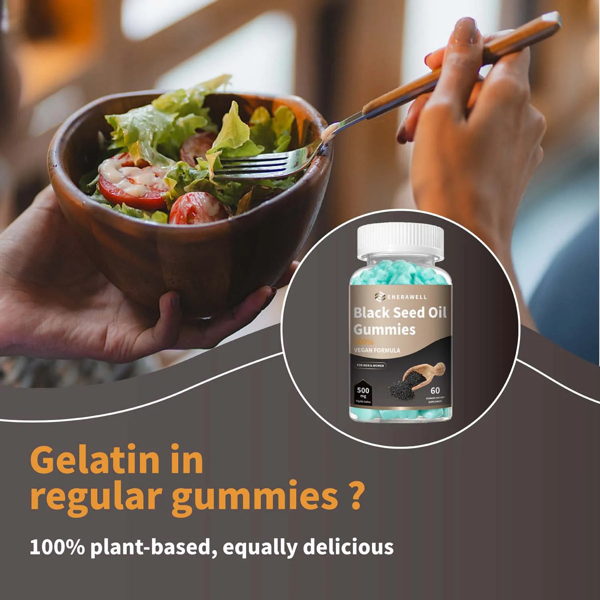 Black Seed Oil 500mg Per Serving - Premium Nigella Sativa Blackseed Gummies for Skin & Immune Support, Non GMO