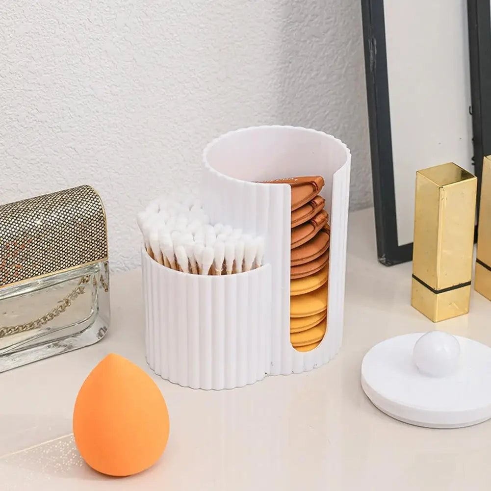 Cotton Swabs Storage Box Makeup Round Pad Holder Desktop Organizer Make Up Sponges Container Nail Art Tools Makeup Supplies