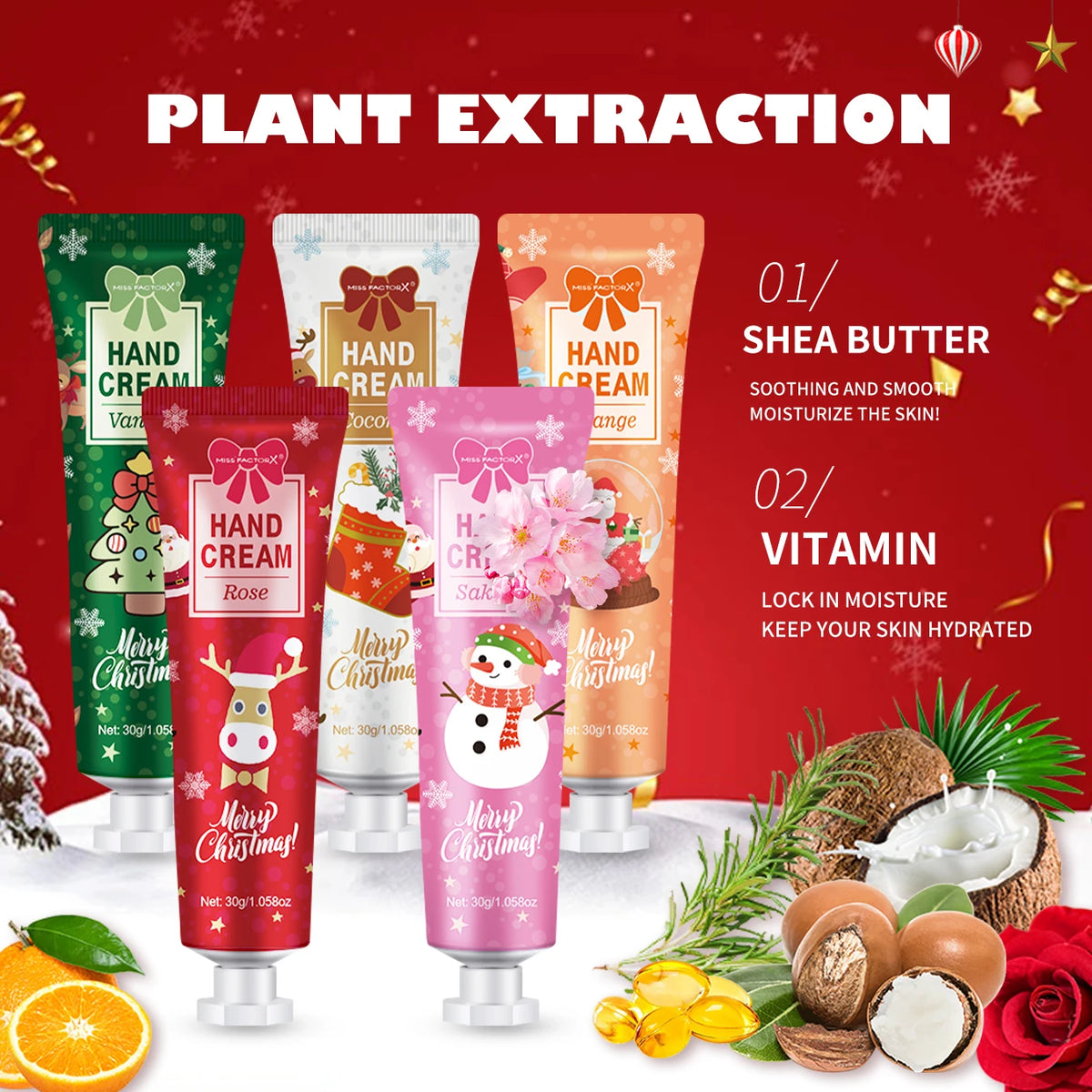 20-piece Hand Cream Gift Box, Light texture with great hydration, suitable for home and travel, wonderful holiday gift