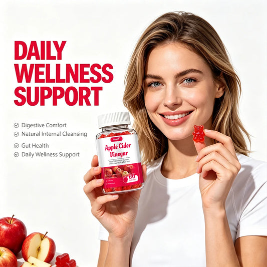 Apple Cider Vinegar Gummies with Pomegranate & Beet Root, Herbal Supplement, Support Digestive & Gut Wellness, Daily Wellness Gummy, 60 Counts
