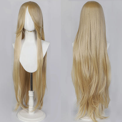 100CM Long Straight Wig With Bangs Synthetic Cosplay Wig For Women Pink Purple Cosplay Wigs for Party For Halloween