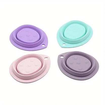 Silicone Folding Makeup Brush Cleaner Powder Puff Washing Bowl Soft Scrubber Mat Beauty Tool Cleaning Board for Brushes Puffs