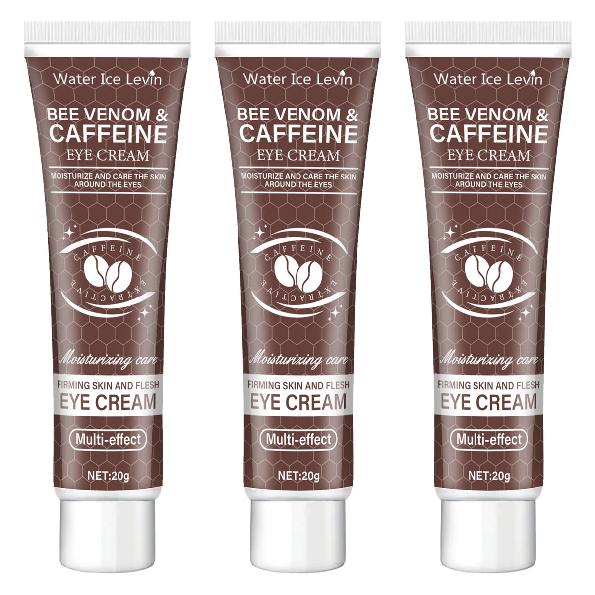 Natural Caffeine Powerful Moisturizing Firming Eye Cream 20g for Puffy and Dark Circles Post-Lifting Area after Using, Reduce Wrinkles and Aging, Light Beige Relaxation