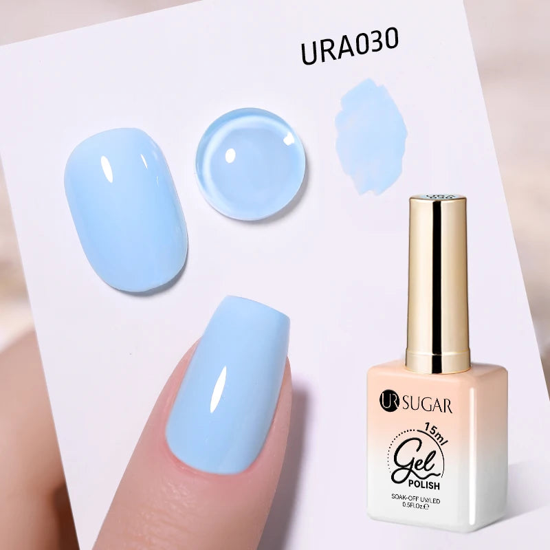 UR SUGAR 15ml Gel Nail Polish Neon Blue Red Green Pastal Nude UV/LED Soak Off No Wipe Nail Gel Polish Suitable For Summer Autumn
