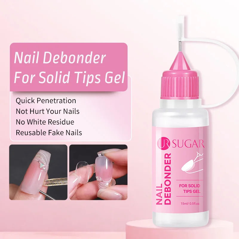 15ML Nail Glue for Press on Acetone Free Nail Polish Remover Multi-Functional Remover for Nails Tips Gentle Glue Remover