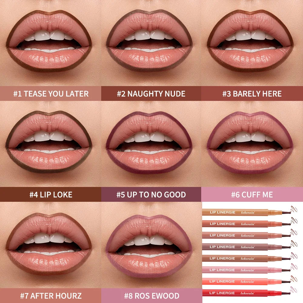 Lakerain Lip Liner Waterproof Transfer-proof Long-lasting Wear Pen Style Felt Head Design Blendable Lip Liner Stain Pen