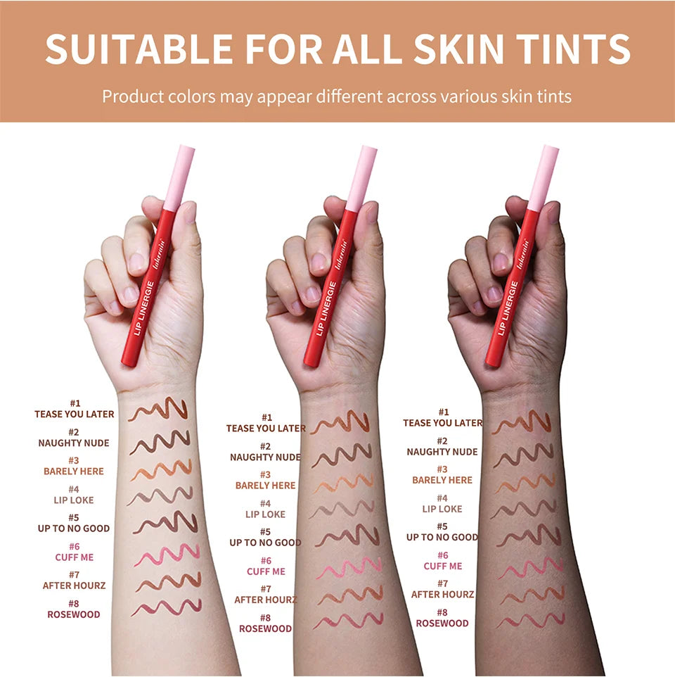 Lakerain Lip Liner Waterproof Transfer-proof Long-lasting Wear Pen Style Felt Head Design Blendable Lip Liner Stain Pen