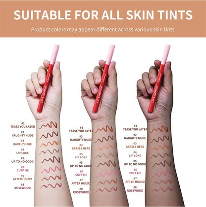 Lakerain Lip Liner Waterproof Transfer-proof Long-lasting Wear Pen Style Felt Head Design Blendable Lip Liner Stain Pen