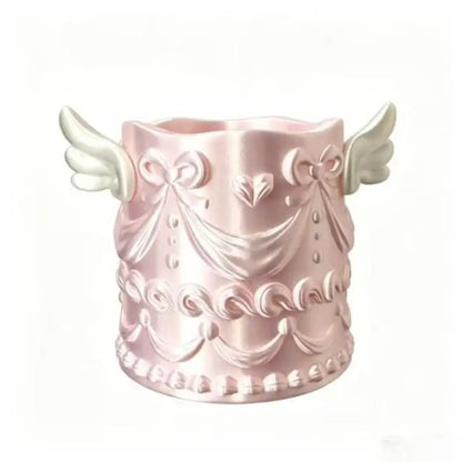 1Pcs Luxury Angel Wings Relief Portable Cosmetic Organizer Makeup Brush Holder for Daily Use
