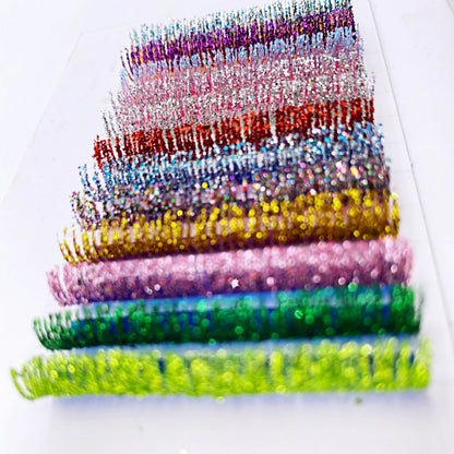 Glitter Color False Eyelash Extension Glitter Individual Fairy Lashes Russian Volume Premade Fan Christmas Halloween Color Lash