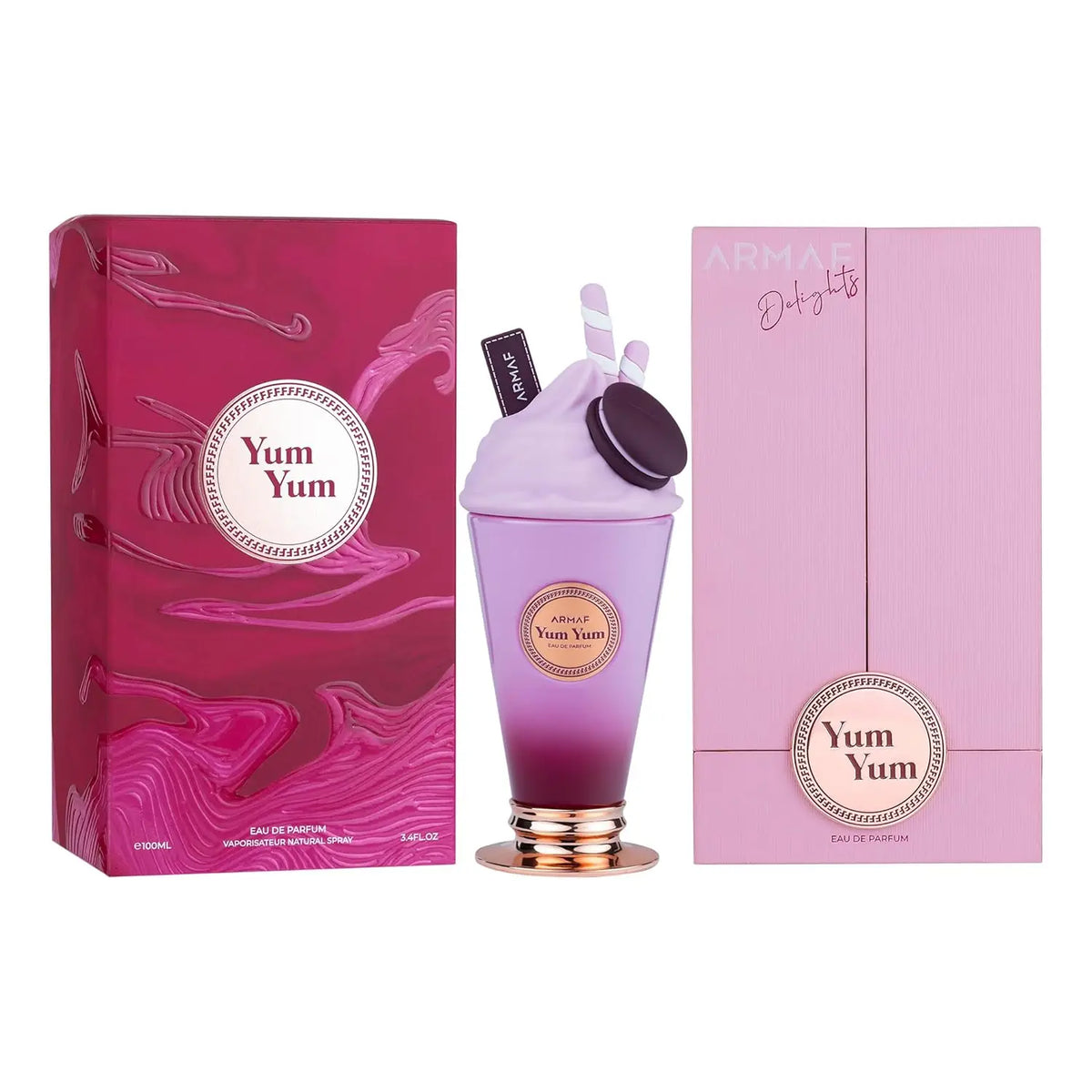 Armaf Yum Yum 100ml Purple Milkshake Ice Cream Shaped Bottle Sweet Gourmand Scent Long Lasting Eau de Parfum For Women Luxury Fragrance Spray Birthday Holiday Gift