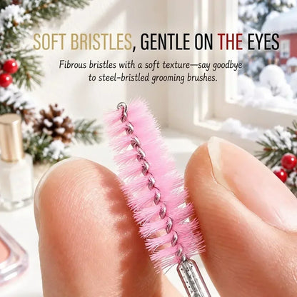 10pcs Christmas Mascara Eyelash Brush in Tube with Santa Claus Cap, Dust-Proof Reusable Mascara Wand Lash Applicator Makeup Tool