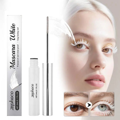 White Mascara Waterproof Fast Dry Eyelashes Curls Extension Festival Make-Up Eyelashes White Mascara