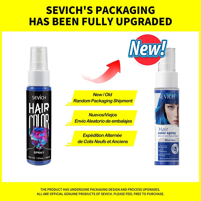 Sevich New Style Hair Color Spray One-Time Hair Color Instant Hair Salon Hair Care Styling Product For Men and Women 5 Color