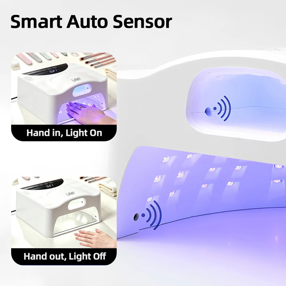 Dual‑Mode UV LED Nail Lamp Fast Drying Gel Nail Dryer Magnetic Mirror Base Auto Sensor for Gel Nails