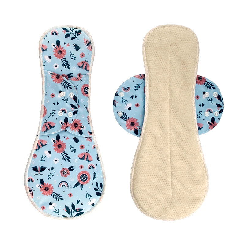 AIO Breathable Cloth Pads Soft Washable Feminine Panty Liners Sanitary Pads Napkin Daily Reusable Menstrual Hygiene Pads 2PCS