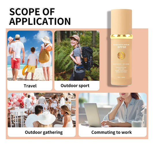 4 in 1 Liquid Foundation Sunscreen SPF 50+ Long Lasting Waterproof Concealer Hydrating Natural Face Makeup