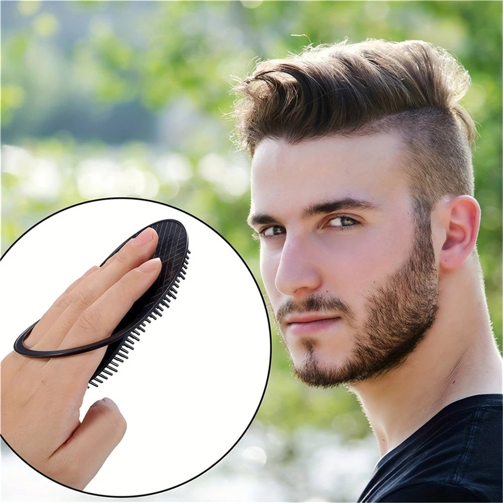 Small Round Hair Brush Pocket Comb Hair Men Beard Mustache Palm Travel Scalp Massager Portable Massage Brushes