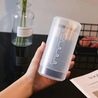 New Transparent Adjustable Height PVC Makeup Brush Holder Display Storage Cup Organizer With Lid Dustproof Toiletry Package Box