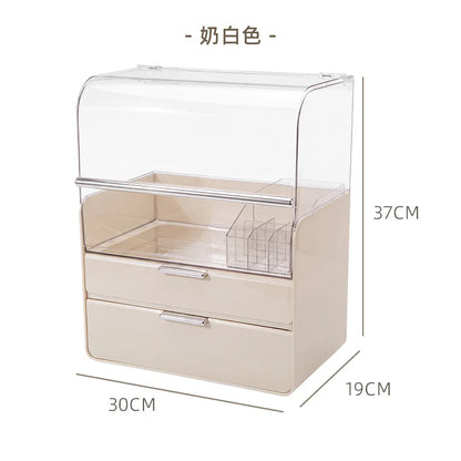 Cosmetics storage box dustproof large capacity household dressing table skincare product storage cabinet desktop cosmetics stora