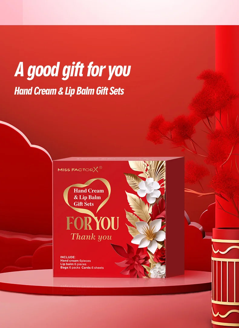 24PCS/Box Bulk Lip Balm Bulk Hand Cream Bulk Red Thank You Card and Red Gauze Bag Newlywed Thank You Gifts to Guests Christmas