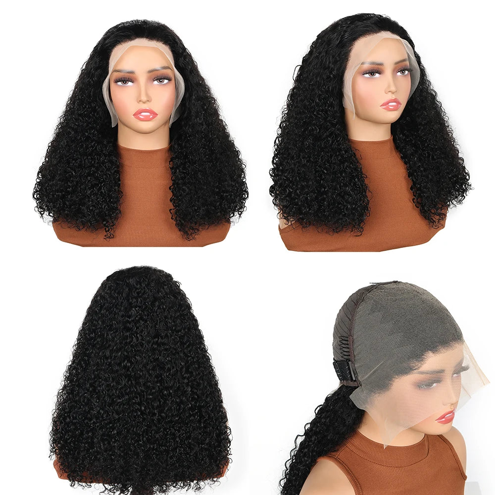 13x6 Lace Frontal Wig Jerry Pixie Curly Human Hair Wigs 250% Density Short Curly Lace Front Wig for Women 16-24inch