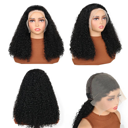 13x6 Lace Frontal Wig Jerry Pixie Curly Human Hair Wigs 250% Density Short Curly Lace Front Wig for Women 16-24inch