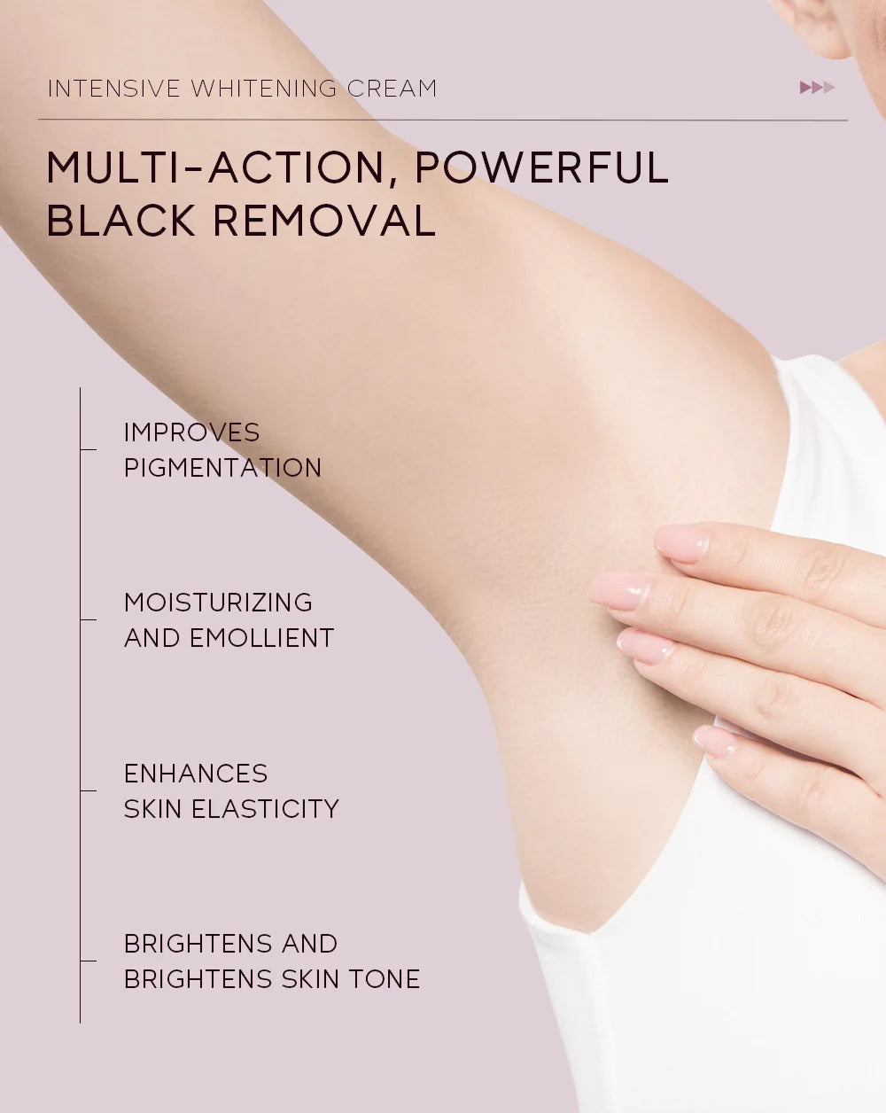 Quiyum Intensive Whitening Cream For Sensitive Areas Underarm Armpit Elbow Knee Private Parts Skin Lightening Brightening 30g