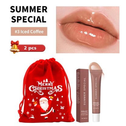 5 Colors Hydrating Lip Stain Lip Balm Plumping Lip Oil Glossy Lip Glaze Stick Moisturizing Lip Cosmetic Christmas Gift For Women