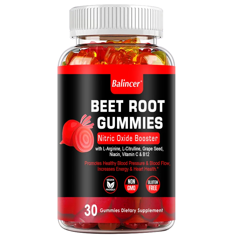 Potent Beetroot Gummies - Supports Blood Pressure and Circulation, Maintains Heart Health, Dietary Supplement, Boosts Immunity
