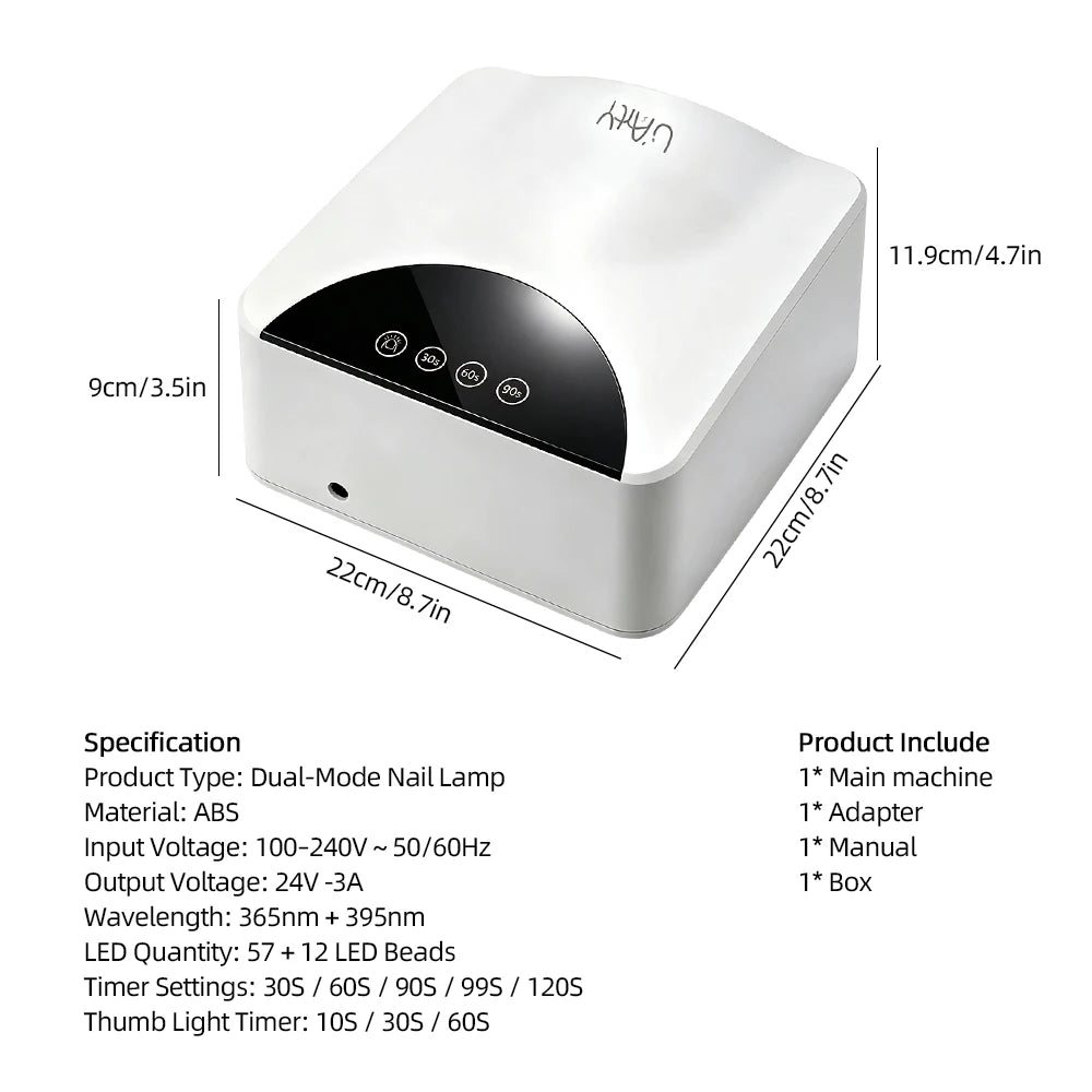 Dual‑Mode UV LED Nail Lamp Fast Drying Gel Nail Dryer Magnetic Mirror Base Auto Sensor for Gel Nails