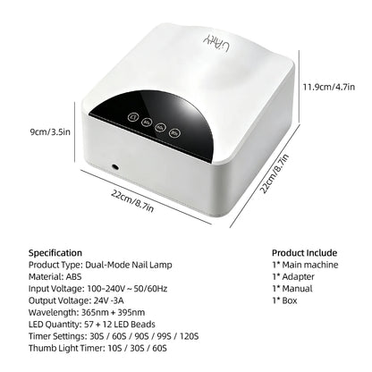 Dual‑Mode UV LED Nail Lamp Fast Drying Gel Nail Dryer Magnetic Mirror Base Auto Sensor for Gel Nails