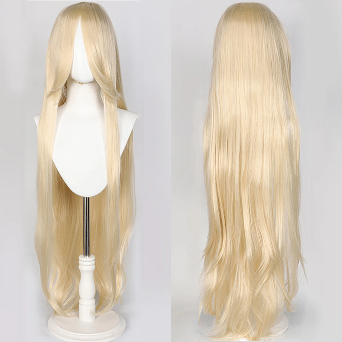100CM Long Straight Wig With Bangs Synthetic Cosplay Wig For Women Pink Purple Cosplay Wigs for Party For Halloween