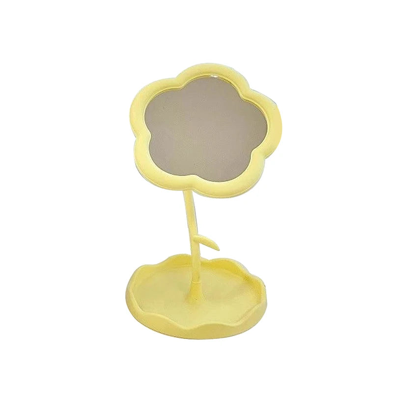 Desktop Makeup Mirror Heart Shape Makeup Vanity Portable Double-side Vanity Mirror Hand Mirror Cosmetic Compact Mirror for Women