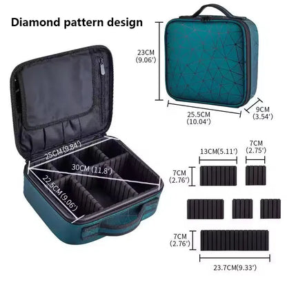 New PU Leather Cosmetic Bag For Women Professional Makeup Case Travel Toiletry Makeup Bag Beauty Nail ToolBox Make Up Handbag