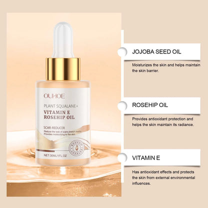 Moisturizing Squalane Rosehip Face Oil Lifting Firming Fade Fine Lines Smoothing Nourishing Skin Rejuvenation Facial Care Oil