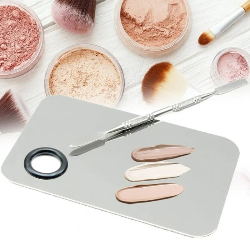 Makeup Mixing Palette Kits Professional Eye Shadow Mixer Tool with Spatula Specialized Stainless Steel Makeup Tools Accessories
