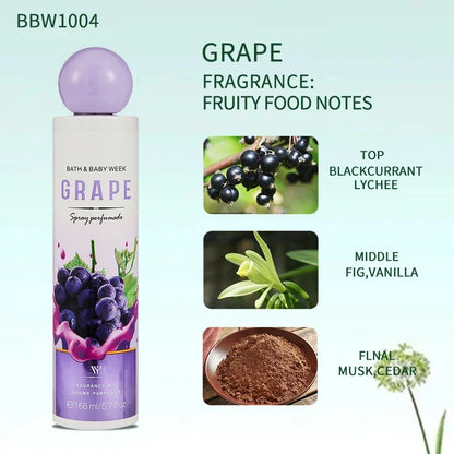 Sublime Gourmet Fragrance Mist, Unisex Fresh Berry Sweet Cookie Chocolate Cream Scent Body Spray 168ml Alluring Aroma Splash