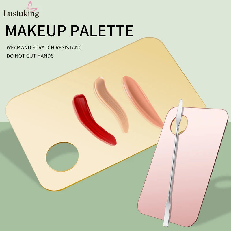 Gold /Pink  Acrylic Palette Mixing Rod Makeup Painting Nail Polish Mixed Tools Set Cream Foundation Eyeshadow Palette