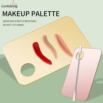 Gold /Pink  Acrylic Palette Mixing Rod Makeup Painting Nail Polish Mixed Tools Set Cream Foundation Eyeshadow Palette