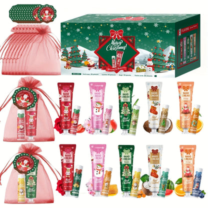 30 Sets per Box. Assorted Moisturizing Lip Balms and Hand Creams. Perfect for Christmas Giveaways and New Year Gifts.
