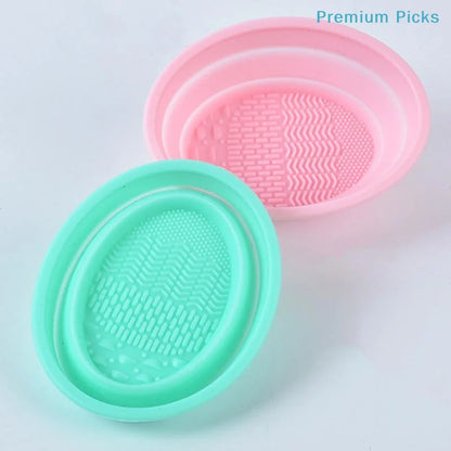 Soft Silicone Makeup Brush Cleaner Folding Powder Puff Cleaning Bowl Eyeshadow Brushes Wash Clean Mat Beauty Tools Scrubber Box