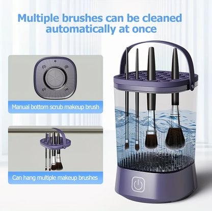 3 in 1 Automatic USB Makeup Brush Cleaner Electric Portable Rechargeable Professional Makeup Cleaner for Makeup Brushes