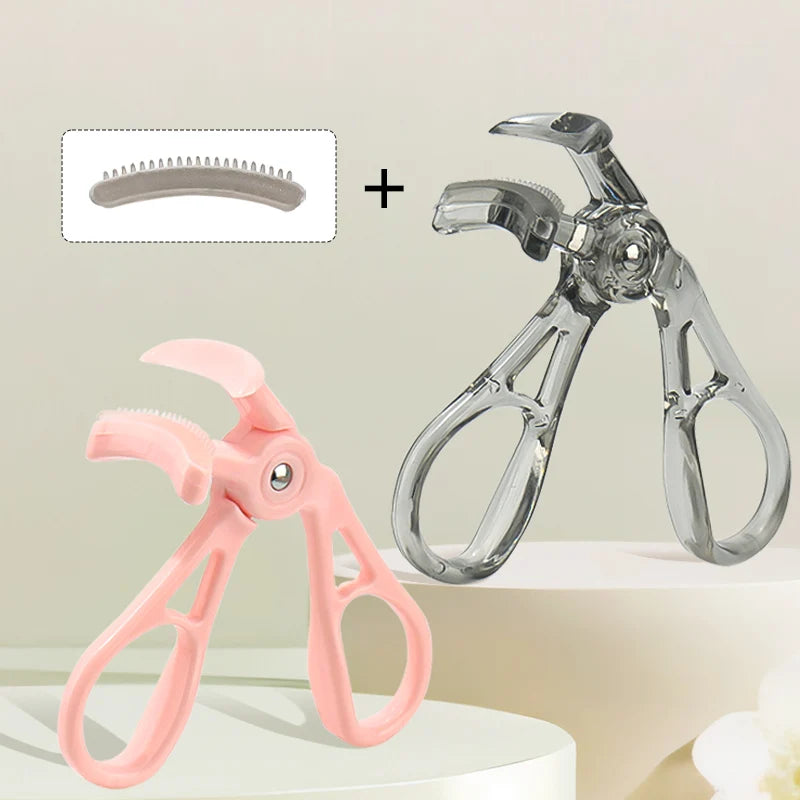 Professional Wide-angle Eyelash Curler Frameless Curling Comb Tooth Lash Curler with Refill Pad Long-lasting Shaping Lash Tools